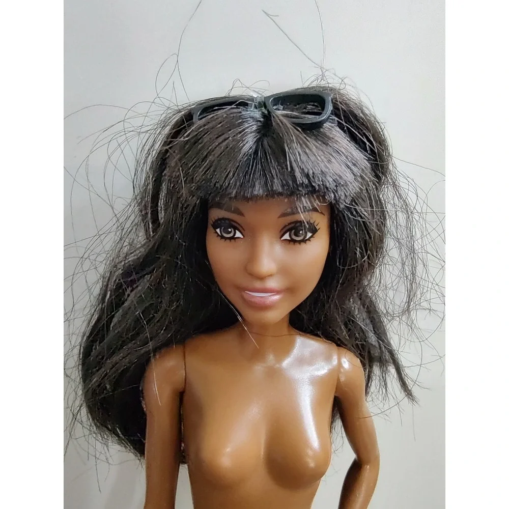 Barbie Careers Teacher Doll Black Hair Straight Bangs Flat Feet AA Nude D45